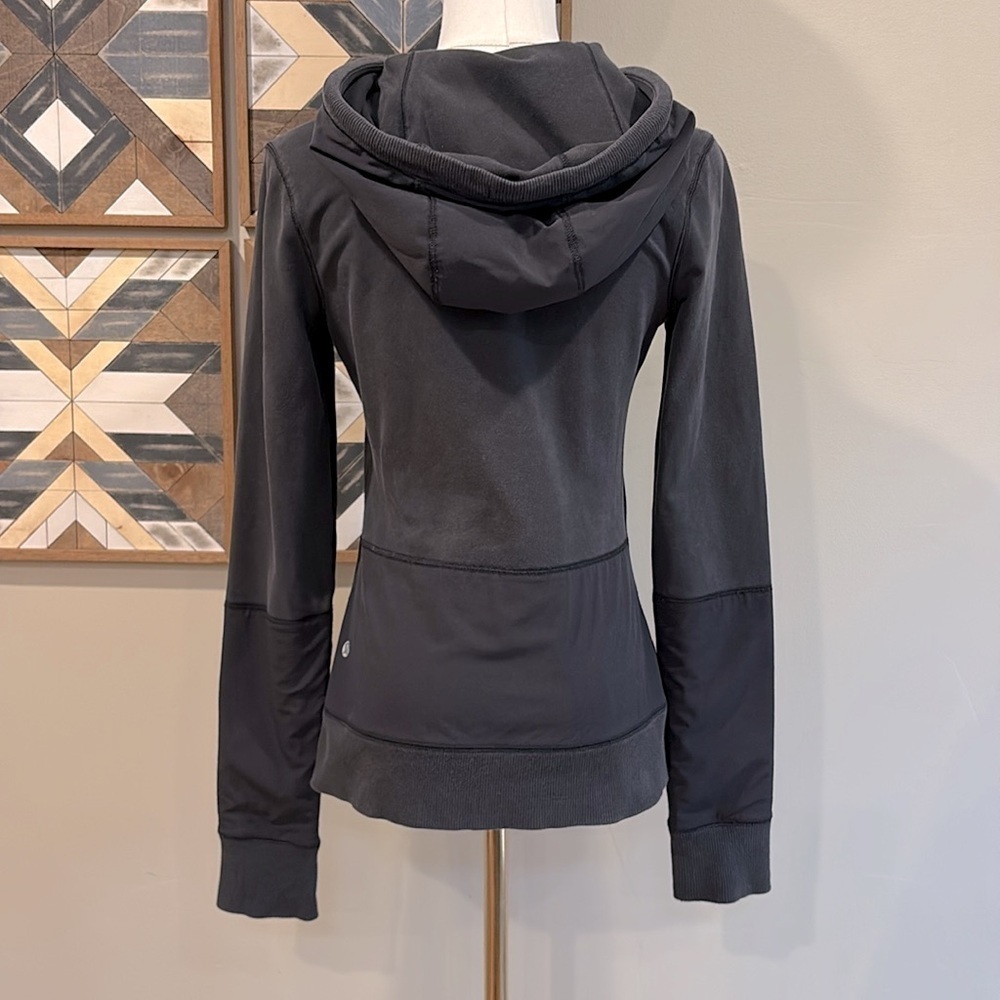 Lululemon Voyage Hoodie Full Zip Sweatshirt Jacket Stretch French Terry Black 4 - Picture 5 of 9